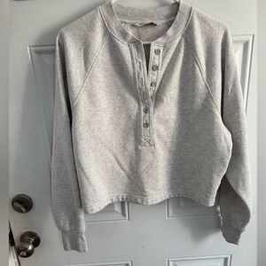 DSG Light Gray Women's Button-Up Sweatshirt